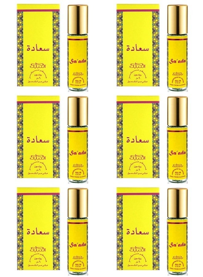Nabeel 6 Pcs Nabeel Saada Alcohol Free Roll On Oil Perfume 6ML - Image 1